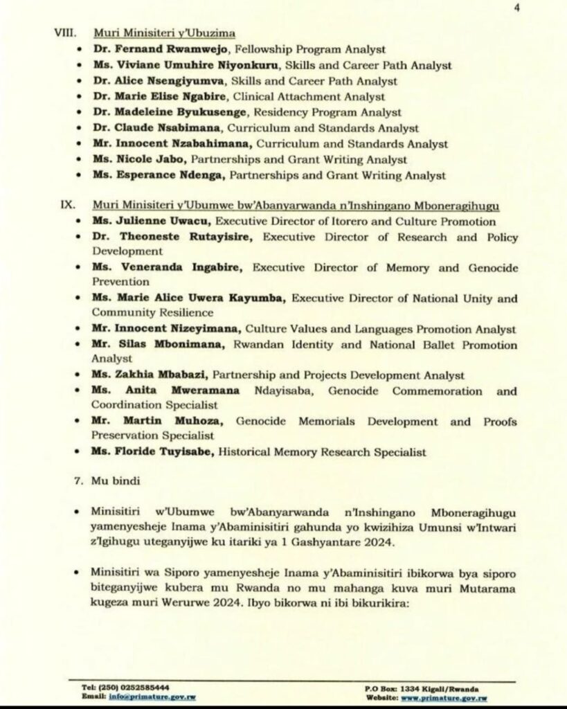 Hasohotse imyanzuro y'inama y'Abaminisitiri yabaye kuri uyu wa kane ...